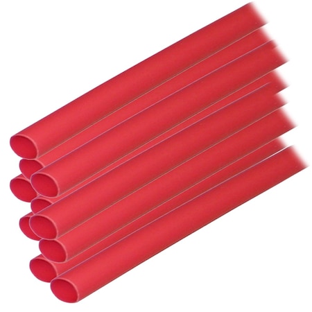 Ancor Adhesive Lined Heat Shrink Tube, 3:1 I.D. Shrink Ratio, 1/4 in I.D. Before Shrinking, Red, 6 in 303606